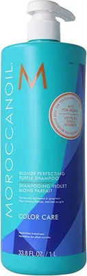 Produktbild von Moroccanoil Color Care Blonde Perfecting Purple Shampoo tralisierte Shampoo für blondes Haar 1000 ml