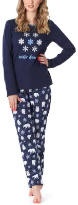 Produktbild von Merry Style Damen Schlafanzug MS10-169 (Dunkelblau Bär, S)