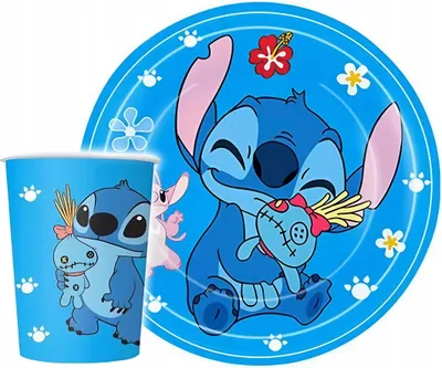 Zdjęcie produktu dla Zestaw Urodzinowy STITCH LILO KUBKI I TALERZYKI 20 SZTUK BAJKA na URODZINY