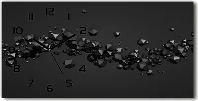 Produktbild von Wanduhr aus Glas – 60x30 cm - Glasbild - Glasuhr - Gehärtetes Glas - schwarze-zeiger - 3D-Abstraktion