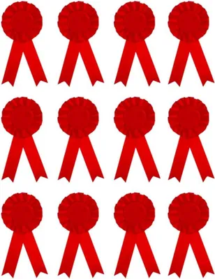 Imagen del producto de Cintas para medallas, color rojo, 12 unidades, para competiciones