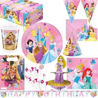 Produktbild von XL Rapunzel Partyset Geburtstagsdeko Kindergeburtstag Geburtstag Deko Party Disney Princess Prinzessin