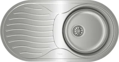 Zdjęcie produktu dla Teka DR 80 1C 1E, Zlew zamontowany na szczycie, Owalny, Stal nierdzewna, Stal nierdzewna, 1 mis(y), Okrągły