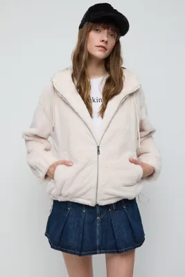 Produktbild von Fleecejacke mit Reißverschluss, Ecru, M