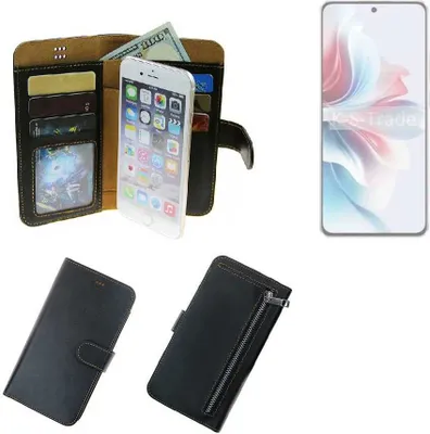 Produktbild von K-S-Trade Schutz Hülle kompatibel mit Oppo Reno11 A Klapphülle Case Phone cover Slim Handytasche Handy Hülle schwarz aus Kunstleder (1 Stk)
