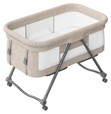 Produktbild von 4-in-1 Reisebett für Babys - Babybett - Faltbar - Leise Lenkrollen - Für 0–1 Jahre - Khaki