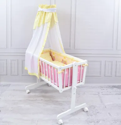 Produktbild von Baby-Delux Wiegenset Bettwäsche Set 6-tlg für Babywiege Good Night rosa (ohne Wiege)