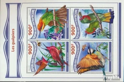 Produktbild von Briefmarken Zentralafrikanische Republik 2017 Mi 7395-7398 Kleinbogen (kompl. Ausgabe) postfrisch Bienenfresser
