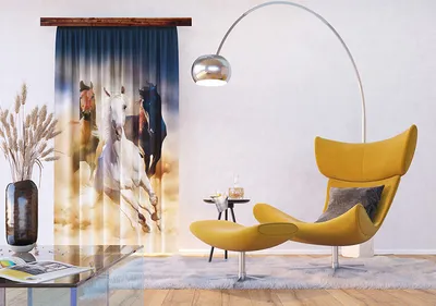 Produktbild von AG design Gardinen Horses  Pferde 140 x 245 cm