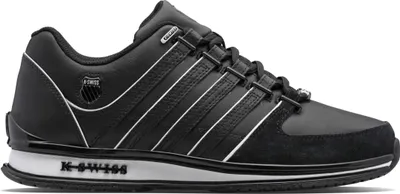 A studio shot of a black K-Swiss sneaker.
