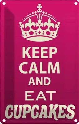 Produktbild von vianmo Blechschild 30x20 cm Keep Calm and eat Cupcakes Yoga