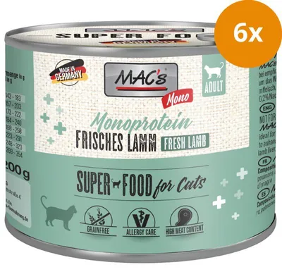 Obrázok produktu pre MAC's 830, Dospelý, Akékoľvek plemeno, Jahňacie, 200 g, Bez obilnín