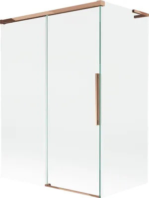 Image de Mexen Rox L Paroi pliante pour baignoire à 2 volets coulissants 120 + 70 x 150 cm, transparent, or rose - 8C9L-120-070-60-00