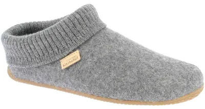 Produktbild von Living Kitzbühel Pantoffel Strickbündchen Uni Hausschuhe mit Fußbett Grau, 4241-610 - Gr. 37