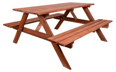 Produktbild von ROJAPLAST Picknick-Set für den Garten, 180 cm, gebeizt, ROJAPLAST 245/6