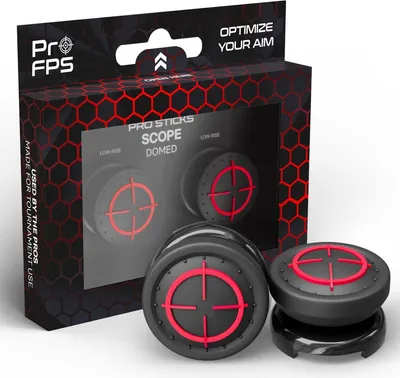 Produktbild von ProFPS Thumbsticks Aufsätze: PS5 Zubehör & PS4 Zubehör - Controller Sticks für Aimbot Genauigkeit - Optimales PlayStation Zubehör & PS5 Accessories für Esports (Scope - Domed Set) [playstation_5]