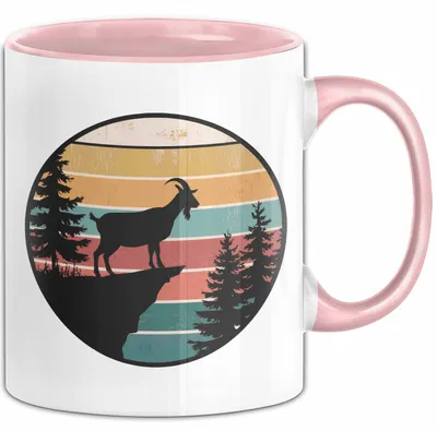 Produktbild von Ziegenbauer Ziegen Tier Retro Tasse Geschenk Lustige Geschenkidee Spruch (Rosa)