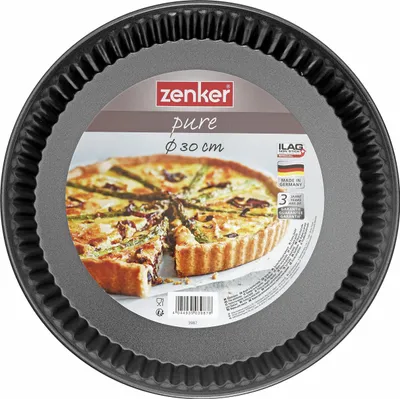 Produktbild von Zenker Quicheform ø28 cm PURE, Tarte- und Obstkuchenform, Tortenbodenform (Farbe: schwarz)