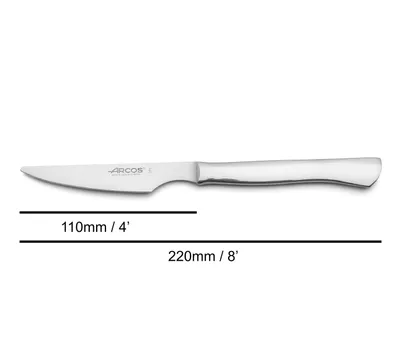 Produktbild von Messerrücken Arcos aus Tisch 376500 Monoblock aus einem Stück Edelstahlklinge von 11 cm im Karton