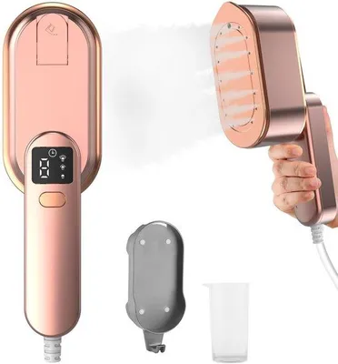 Productafbeelding van SnelShoppen - Stoomstomer Reisstrijkijzer met LCD-scherm, 2000 W, Snelle Verwarming in 10 Seconden, 3 Stoomniveaus, Draaibare Handgreep, Draagbare Kle