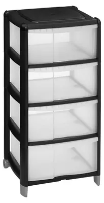 Produktbild von 5five Simply Smart | Organizer mit 4 Schubladen - Schwarz - Praktisch und platzsparend - Ideal für Zuhause