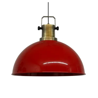 Produktbild von Pendelleuchte Industrielle Metall Groß 40 cm, Rot Pendellampe, Küchenlampe