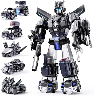 Obrázok produktu pre Transformujúci sa robot hračka, 5 v 1 magnetické stavebné vozidlá, pre deti 5 až 8 rokov, STEM hračka
