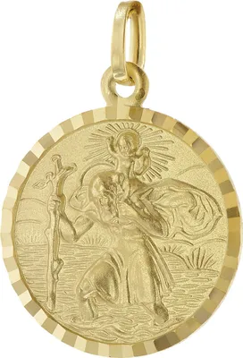 trendor 51955 Christophorus Gold 585 (14K) Schutzpatron Anhänger 16 mm 1