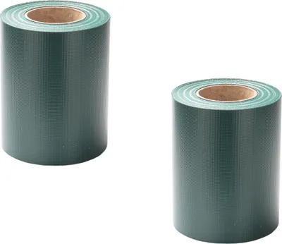Obrázok produktu pre Jayseuw pásy na ochranu súkromia PVC vetracie pásy dvojité drôtené pletivo 100 m zelené