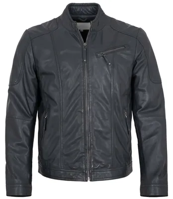 Produktbild von Herren Lederjacke Lammnappa blaugrau : 50