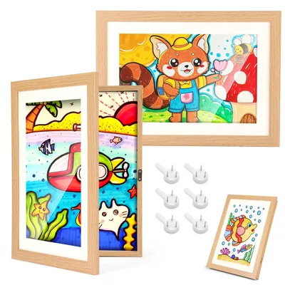 2er-Set A4 Kinder-Bilderrahmen mit Magnetverschluss 21x29,7 cm