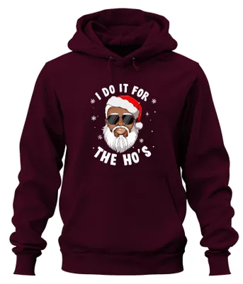 Immagine prodotto di I Do It For The Ho's Father Christmas Gift Funny Unisex Hoodie Felpa con cappuccio, Borgogna, M