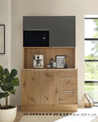 Produktbild von Küchen Buffet Marleen Premium 120 cm Grau Artisan Eiche Respekta