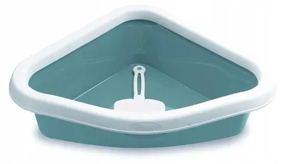 Produktbild von Zolux Eck-Katzentoilette Blau Platzsparend Hygienisch