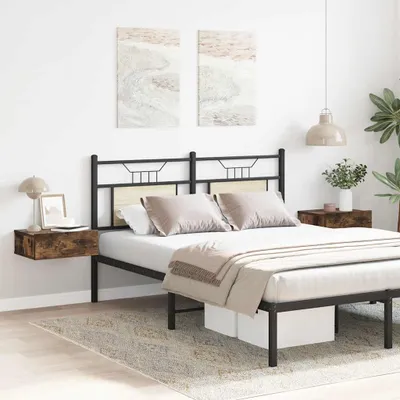 Obrázok produktu pre vidaXL Závesný nočný stolík 2ks Údený dub 40x30x15cm Materiál dreva