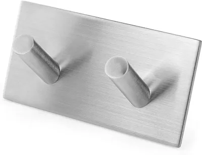 Imagen del producto de Ganchos adhesivos para toallas, acero inoxidable 304, rectangulares, paquete de 2 unidades, para baño y cocina