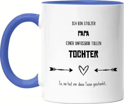 Produktbild von Stolzer Papa Tasse Blau Ironie Sarkasmus Tolle Tochter Geschenkidee Vatertag Geburtstag