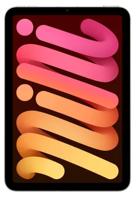A tablet device displaying a colorful abstract wallpaper.