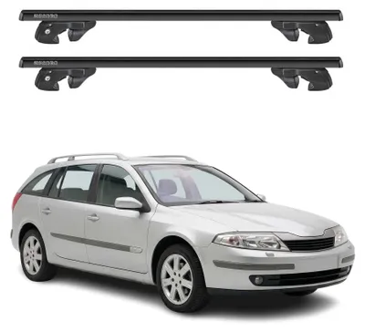Produktbild von Dachträger für Renault Laguna II Grandtour 2001-2008 Alu 90kg Schwarz 2tlg, KI-generiertes Bild