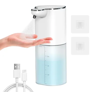 Produktbild von Automatischer Desinfektionsmittelspender, 400 ml elektrischer Alkoholzerstäuber mit Infrarotsensor, Wandmontage, USB-aufladbar mit 4 einstellbaren Stufen, IPX5 wasserdicht, für Schulen und Hotels.