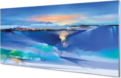 Produktbild von Glasbilder 140x70 Wandkunst Wolken Baum