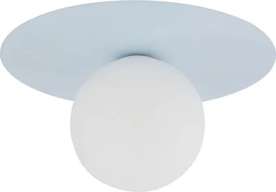 Obrázek produktu pro Lampa do dětského pokoje stropní kovová skleněná G9 Ø 25 cm světle modré bílé kulové stínidlo kulaté