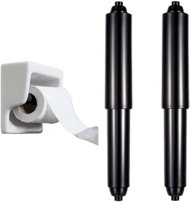 Produktbild von Toilettenpapierhalter 2er-Pack, Federmechanismus, Kunststoff, schwarz