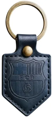 Produktbild von FC Barcelona Leder Schlüsselanhänger Wimpel Schwarz Offizielles Lizenzprodukt BLL7061N