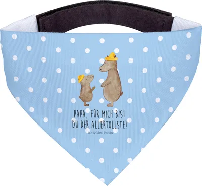 Produktbild von Mr. & Mrs. Panda Halstuch Hund Bären mit Hut - Blau Pastell - Geschenk, Für Hunde, Hunde-Halstuch, Hundehalstuch, Muttertag, Vatertag, Tuch, Bär, Kinder, Vater, Papa