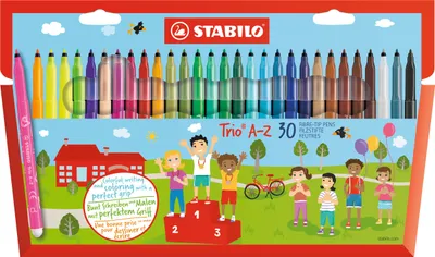 Produktbild von Filzstift - STABILO Trio A-Z - 30er Pack - mit 30 verschiedenen Farben