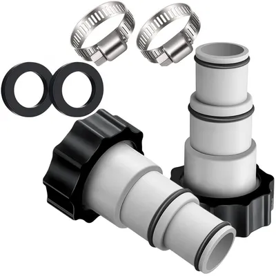 Immagine prodotto di Adattatori per tubi da piscina, 2 pezzi, con filettatura per raccordi da 32/38 mm, adatti per tubi in PVC/metallo