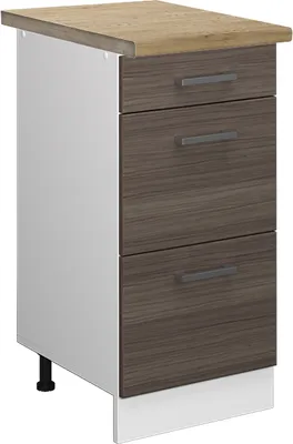 Produktbild von Küchenunterschrank Vicco R-Line Edelgrau 40 cm mit Schubladen, AP Eiche, Model 46480