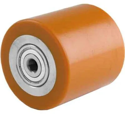 Obrázok produktu pre POLYURETÁNOVÁ KOLIESKA PRE TRANSPALLET, Č. VÝROBKU 10 AVO, 82 x 60 mm – otvor 20 mm