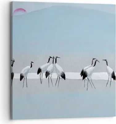 Produktbild von Bild auf Leinwand - Leinwandbild - Einteilig - Vögel Kraniche Natur - 70x70cm - Wand Bild - Wanddeko - Wandbilder - Leinwanddruck - Bilder - Wanddekoration - Leinwand bilder - Wandbild - AC70x70-4921